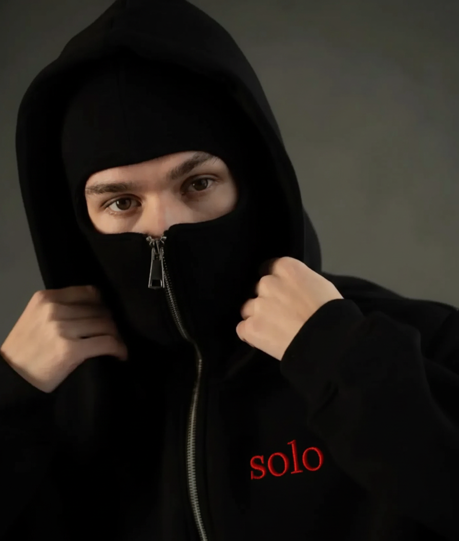 🖤 SOLO Shadow – Gilet à Cagoule Noir Oversize